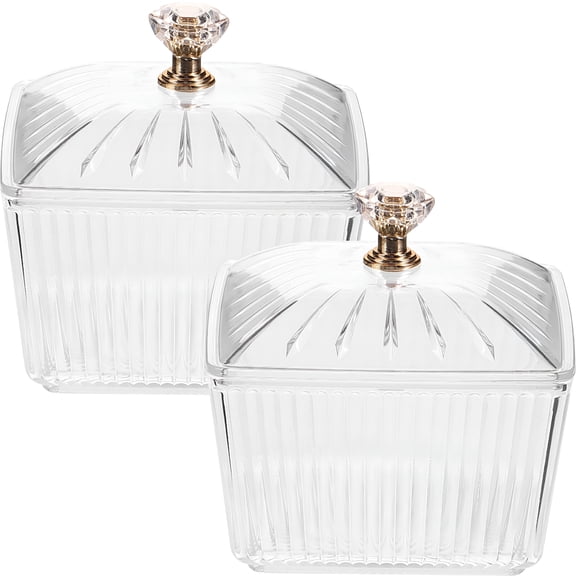 ACDANC 2026 New 2 Pcs Glass Storage Jar with Lid for Kitchen, Pantry, Dining, Candy Cookie Jar,Buffet Biscuit Containers,Glass Candy Jars with Lids