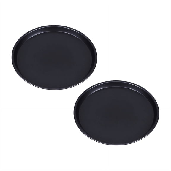 ACDANC 2026 New 2 Pcs Pizza Stone Circular Non Stick Pizza Pan Black Carbon Steel Baking Stone for Pizza Bread Baking 12 In