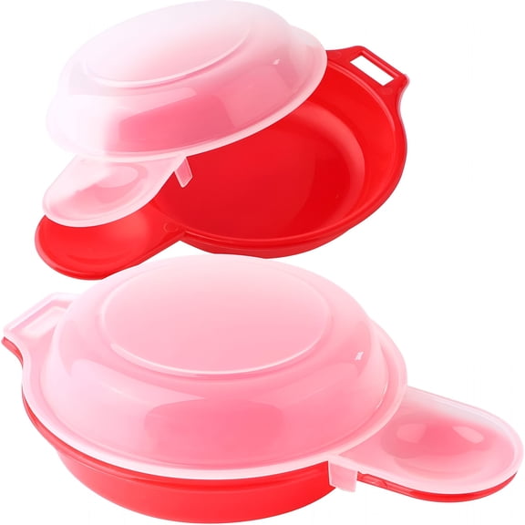 ACDANC 2026 New 2 Sets Microwave Egg Cooker,For Kitchen,Home,Camping Egg Omelet Maker Kitchen Cooking Tool (Red and Clear)
