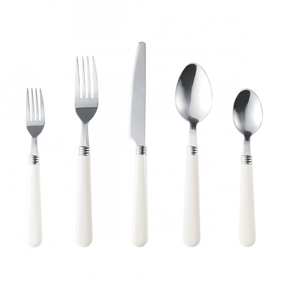 ACDANC 2026 New 20-Piece Stainless Steel Flatware Set for 4,Silverware Set with White Handle,Durable Cutlery Set for Home,Kitchen & Restaurant,Mirror Polished Spoon and Fork Set,Dishwasher Safe