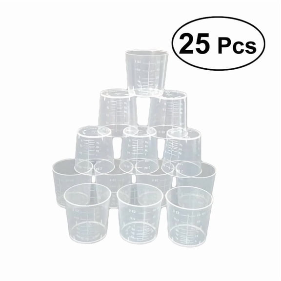 ACDANC 2026 New 25Pcs 60Ml Plastic Measuring Cup Kitchen Cups Baking Cooking Tool for Kitchen,Baking,Cooking Digital Measuring Cup