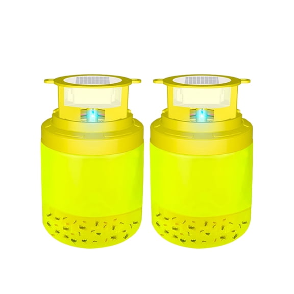 ACDANC 2026 New 2Pc Wasp Traps Outdoor Hanging,Solar Bee Trap,Wasp Deterrent Killer,Carpenter Bee Catcher for Outside,Flying Insect Traps Reusable Yellow Jacket Hornet Catchers with Led Light