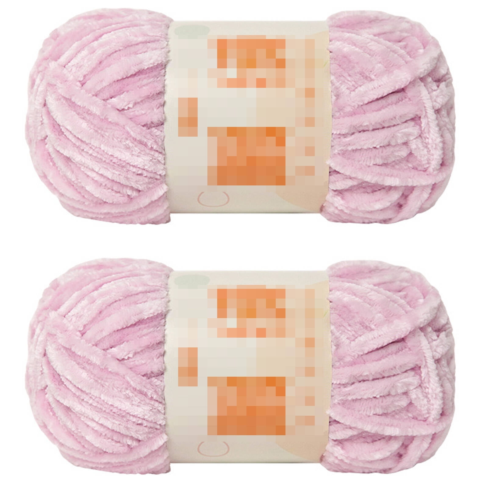 ACDANC 2026 New 2Pcs Chunky Yarn Versatile Craft Use Chenille Yarn Soft and Non - Shedding Blanket Yarn Light Pink for Blankets Scarves Pillows Toys Home Decor Accessories