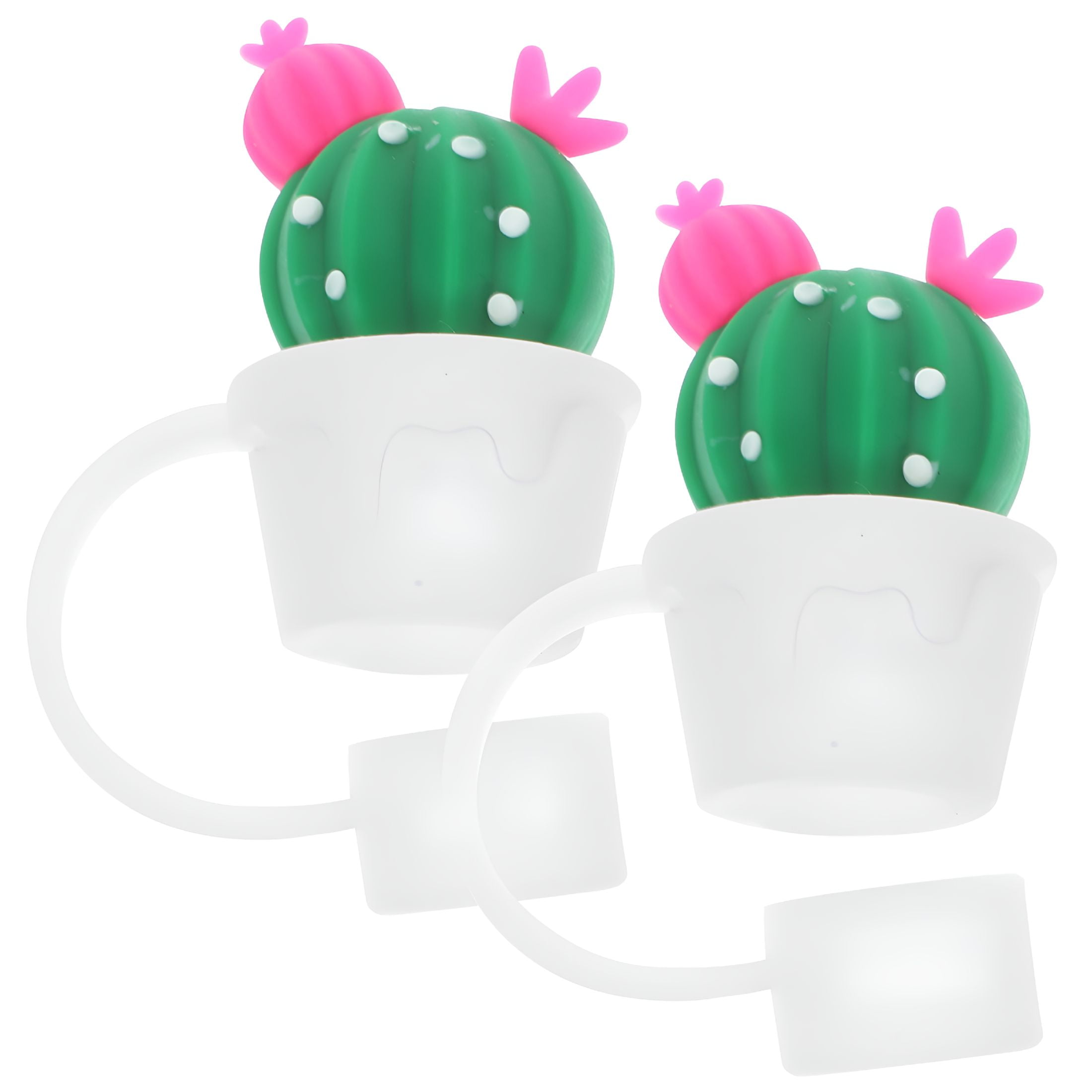 ACDANC 2026 New 2Pcs Cute Cactus Silicone Straw Tip Caps Reusable ...
