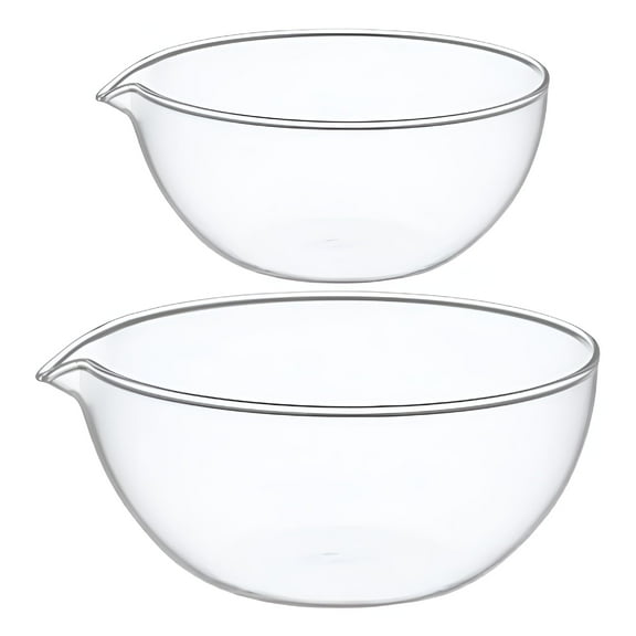 ACDANC 2pcs Glass Mixing Bowl with Spout for Kitchen Restaurant