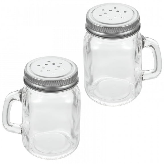 ACDANC 2026 New 2Pcs Household Seasoning Containers Glass Mason Bottles Spice Jars Salt Pepper Shakers Kitchen Jars for Kitchen,Dining Room,Home Cooking,Meal Prep,Restaurant Use.