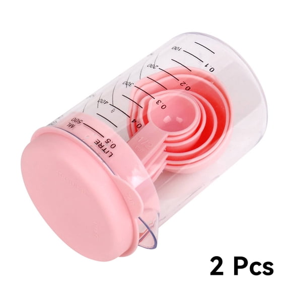 ACDANC 2026 New 2Pcs Kitchen Measuring Cup,Precise Measurement Design Powder Scoop Glass Cups,Durable Plastic Material Silicone Cooking Spoon