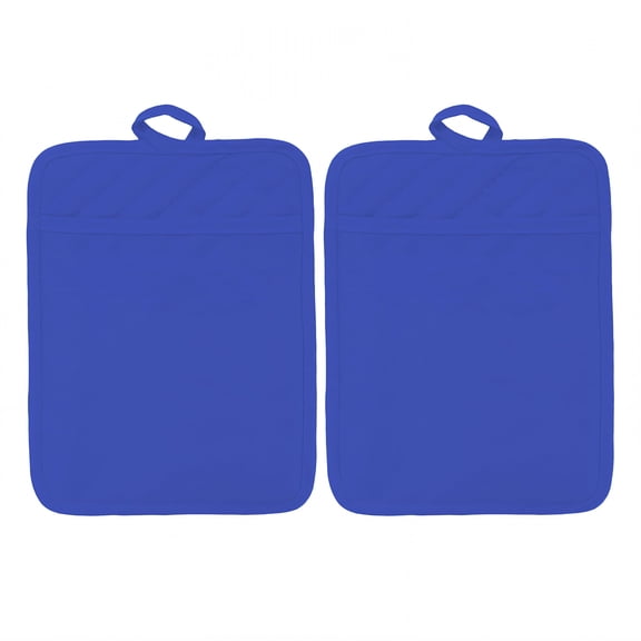 ACDANC 2026 New 2Pcs Pot Holders Friction Surface Pot Holders for Kitchen Tight Stitching Hot Pads Blue1 9"X7" for Cooking Oven Use Kitchen Grilling Baking.