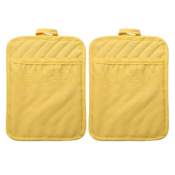 ACDANC 2026 New 2Pcs Pot Holders,Grippy Surface Pot Holders for Kitchen,Tight Stitching Hot Pads,Yellow,9"X7", for Handling Hot Pots, Baking, Cooking, Grilling, Oven Use, Outdoor Cooking