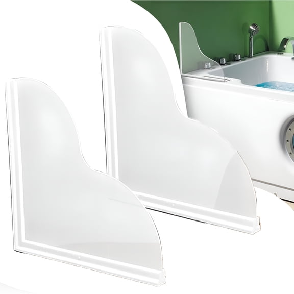 ACDANC 2026 New 2Pcs Shower Splash Guard,Shower Water Splash Guard Drip Blocker,Bathtub Water Splash Guard for Tub,Acrylic Shower Curtain Bathtub Corner Splash Guard for Bathtub