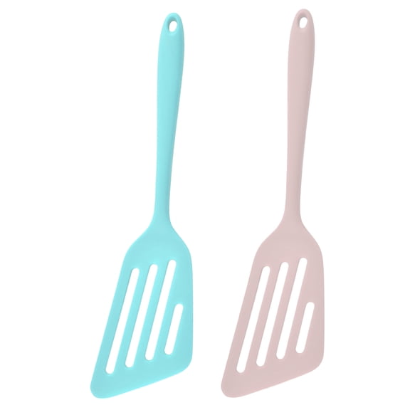 ACDANC 2026 New 2Pcs Silicone Spatula One Piece Design Spatula Small Spatula Lightweight Food Flipping Kitchen Spatula Pink&Blue 13.583.151.18In for Flipping Stirring Cooking Serving Spreading