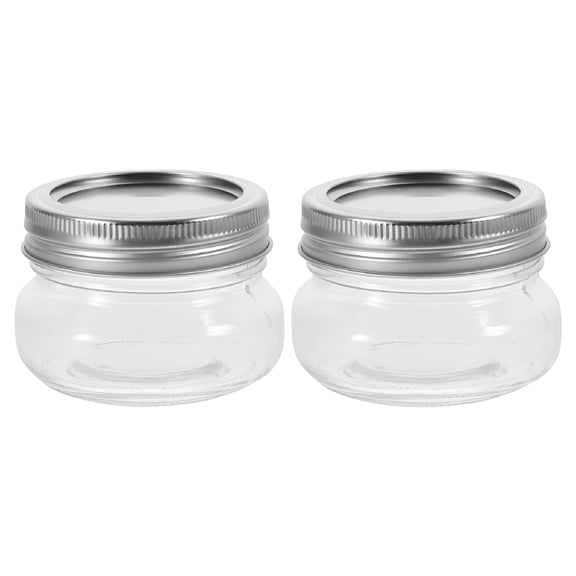 ACDANC 2026 New 2Pcs Small Glass Jars Mini Mason Jar Wide Mouth Small Jam Honey Container Jars for Jam, Honey, Spices, Herbs, Condiments, Diy, Kitchen
