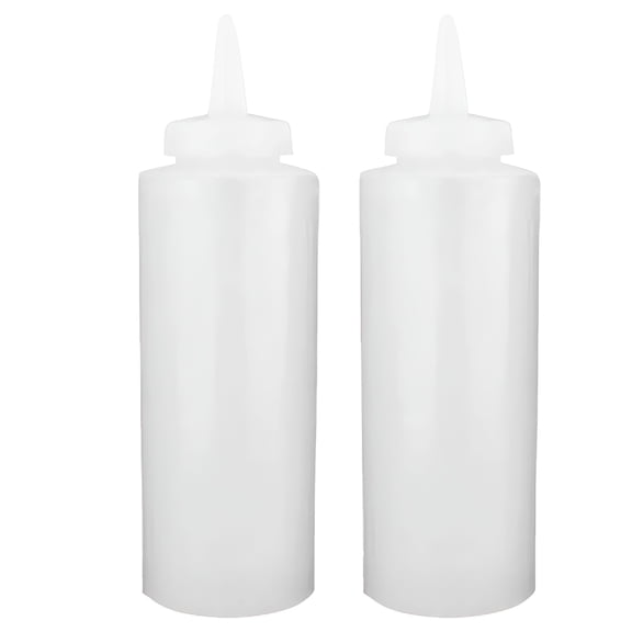 ACDANC 2026 New 2Pcs Squeeze Bottles Plastic Wide Mouth 24 Oz Clear Squeeze Bottle for Sauces Refillable for Restaurants Kitchen Catering for Condiments, Dressings, Syrups, Sauces, Food Prep, Bbqs.