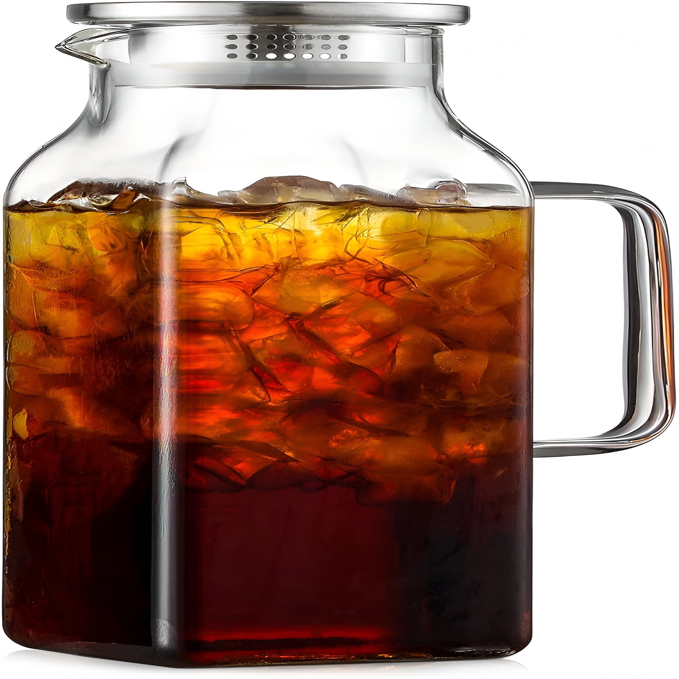 ACDANC 2026 New 2Quart(2Liter 68 Oz) Square Glass Pitcher with Lid ...