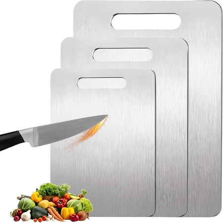ACDANC 2026 New 3 Pack Titanium Cutting Boards for Kitchen,100% Pure Titanium,Cutting Edge Hygiene&Durability,Double-Sided Food-Grade Cutting Board for Meats,Fruits,And Vegetables,Easy to Clean