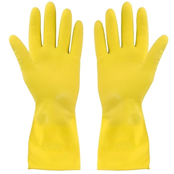 ACDANC 2026 New 3 Pair Yellow Cleaning Dish Gloves,Professional Natural Rubber Latex Dishwashing Gloves,Disposable Kitchen Dishwasher Gloves for Home,Kitchen,Cleaning X-Large Size