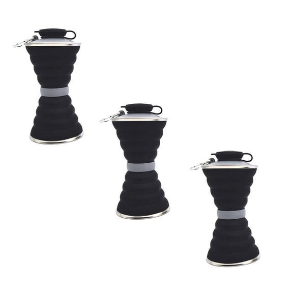 ACDANC 2026 New 3 Pcs Cup Stay Refreshed on the Go with This Sleek Leak Proof Drinking Cup. Beverage Cup Black*3 for Travel Office Commuting Gym Outdoor Activities.