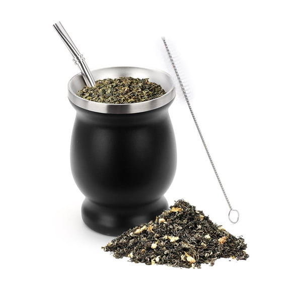 ACDANC 2026 New 3 Pcs Mate Cup Enjoy Authentic Mate Tea with the Acdanc Mate Cup. Mate Tea Gourd for Home Office Travel Black