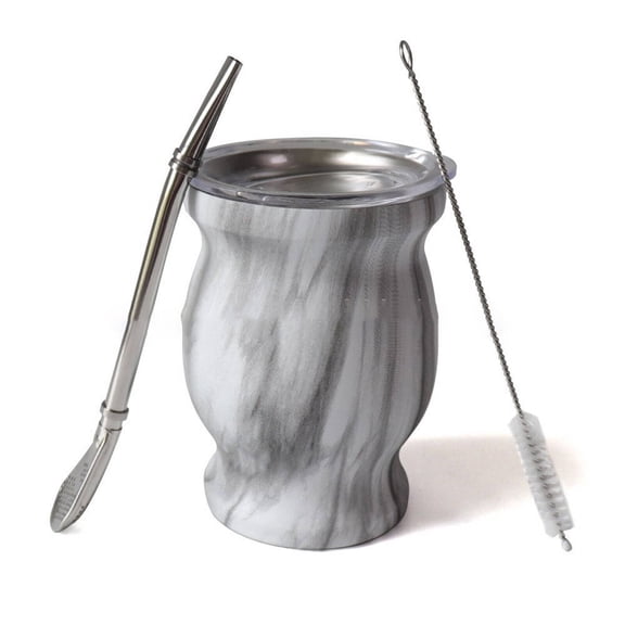 ACDANC 2026 New 3 Pcs Mate Cup Enjoy the Perfect Pour of Mate Tea with the Large Opening of the Acdanc Mate Cup. for Home Office Gourd Shaped Teacup Marble
