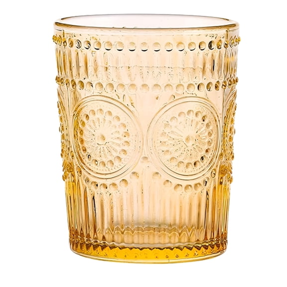 ACDANC 2026 New 300Ml Vintage Water Glasses,Romantic Drinking Glasses,Glassware Set for Juice,Beverages,Beer,Cocktail for Home,Party,Bar,Restaurant - Amber