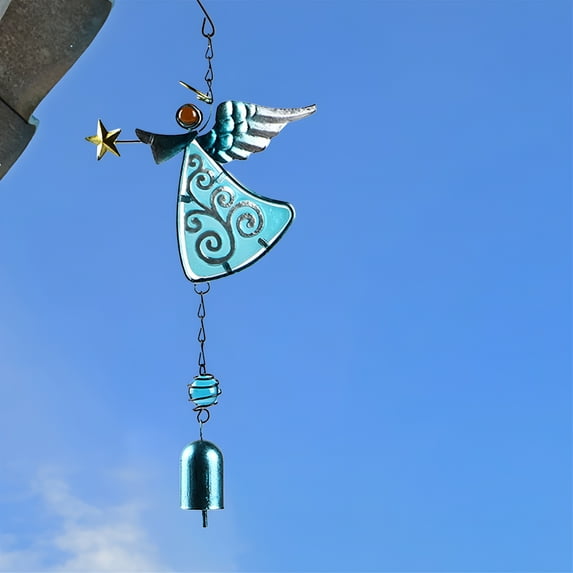 ACDANC 2026 New 32Cm Blue Metal Angel Wind Chime for Garden,Patio,Porch ...