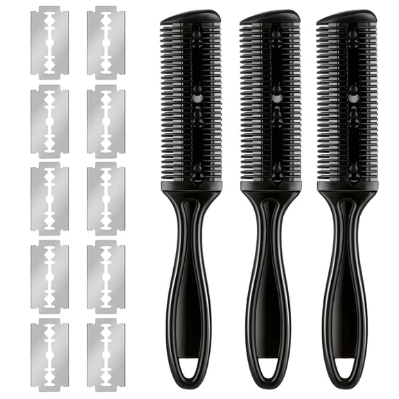ACDANC 2026 New 3Pcs Hair Razor Combs Double Side Hair Cutting Comb with 10 Stainless Steel Blades, for Hair Cutting, Texturizing, Layering, Salon Use, Diy Hair Styling, Precision Cutting.