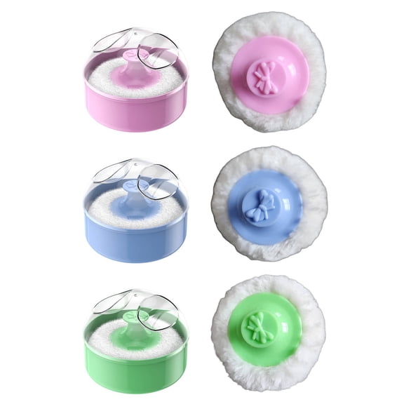 ACDANC 2026 New 3Pcs Powder Puff Box Hygienic Storage Powder Puff Container Safe Pp Material Convenient Gripping Design Baby Powder Puff Boxes for Makeup Travel Bathroom Multicolor