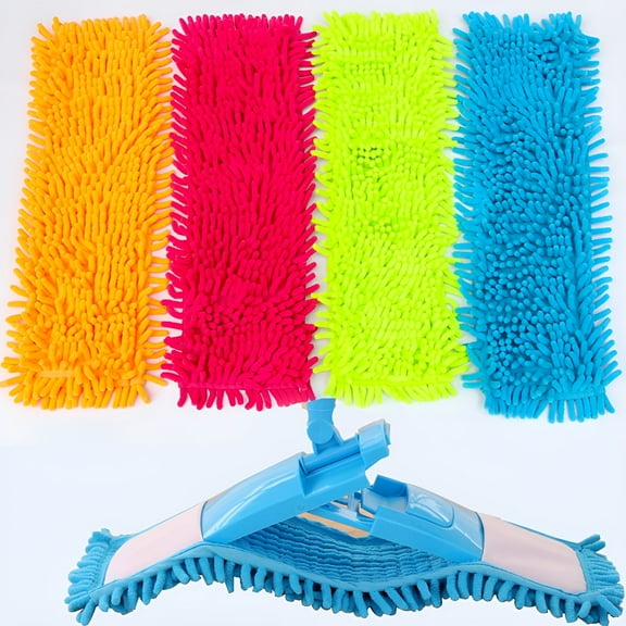 ACDANC 2026 New 4-Pack Chenille Microfiber Dust Mop Pad-15X4 Inch Reusable Mop Pad, for Home / Laminate Floors for Cleaning, Dusting, Hardwood Floors, Quick Touch-Ups, Home Maintenance, Easy Use.
