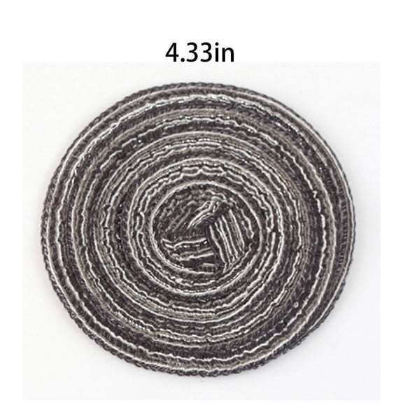 ACDANC 2026 New 4 Pcs Coasters Round Hot Pad Trivet for Kitchen Hot Pots and Pans Cotton Thread Weave Drink Coasters for Dining Table Coffee Table Kitchen Gray 4.3"