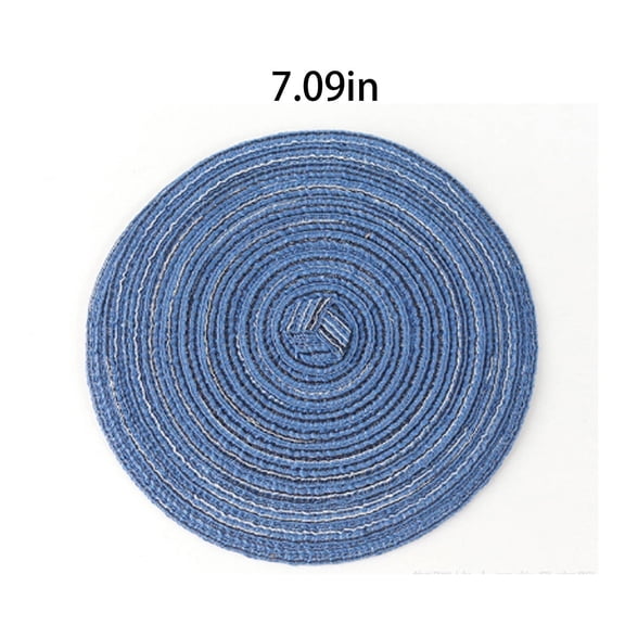 ACDANC 2026 New 4 Pcs Coasters Round Hot Pad Trivet for Kitchen Hot Pots and Pans Cotton Thread Weave Drink Coasters for Coffee Tea Juice Blue 7"