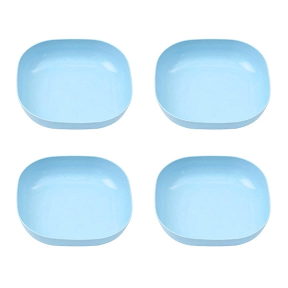 ACDANC 2026 New 4 Pcs Dinnerware Sets Stackable Design Plate Set Space Saving Multi Use Tray Dishes Set for 4 Blue for Kitchen Dining Room Party Family Meals Picnic Outdoor Dining
