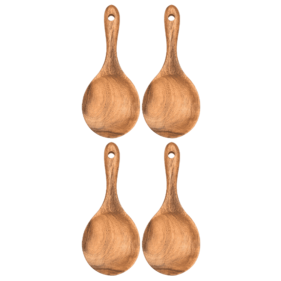 ACDANC 2026 New 4 Pcs Soup Spoon Stir Serve and Enjoy Your Meals with This Eco Friendly Wooden Soup Spoon Perfect for Any Dish. Wooden Spoons for Cooking 4 for Soups Stews Sauces Home Cooking Dining.