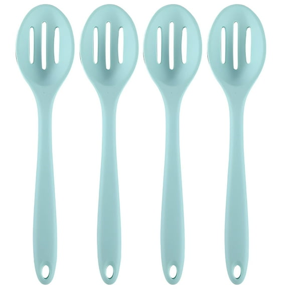 ACDANC 2026 New 4 Pieces Silicone Slotted Spoons Silicone Nonstick Mixing Spoon Heat Resistant for Baking,Serving and Stirring for Cooking,Kitchen,Home Green,Slotted Spoons for Cooking