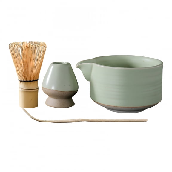 ACDANC 2026 New 4 Pieces Traditional Matcha Set,Bamboo Whisk and Whisk Holder Bowl,Japanese Matcha Ceremony Accessory for Tea Lovers Friends Best Gift Green