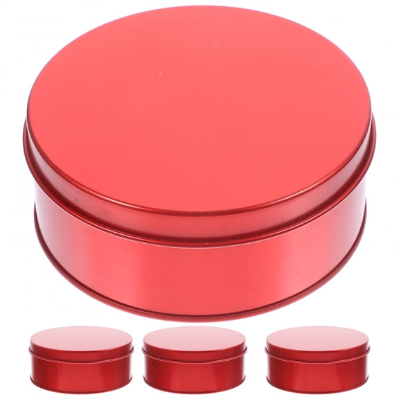 ACDANC 2026 New 4Pcs Cookie Tins with Lids Round Cookie Tins Candy Boxes Party Cookie Boxes Gift Boxes for Kitchen,Party,Gifting,Baking