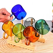 ACDANC 2026 New 4Pcs Espresso Cups Hand Blown Glass Coffee Mugs Wide Mouth Design Cappuccino Cup Transparent Black 80Ml for Espresso Cappuccinos Coffee Breaks Home Barista Setups Special Occasions