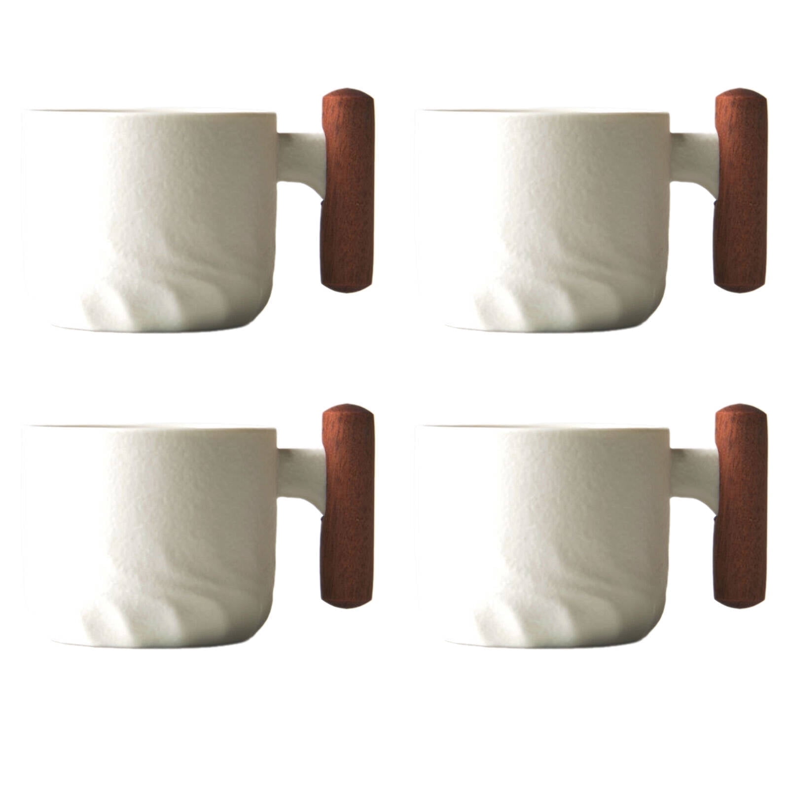 ACDANC 2026 New 4Pcs Espresso Cups Smooth Ergonomic Grip Espresso Cups Set of 4 Handcrafted Color Blend Double Espresso Cups for Coffee,Tea,Espresso,White