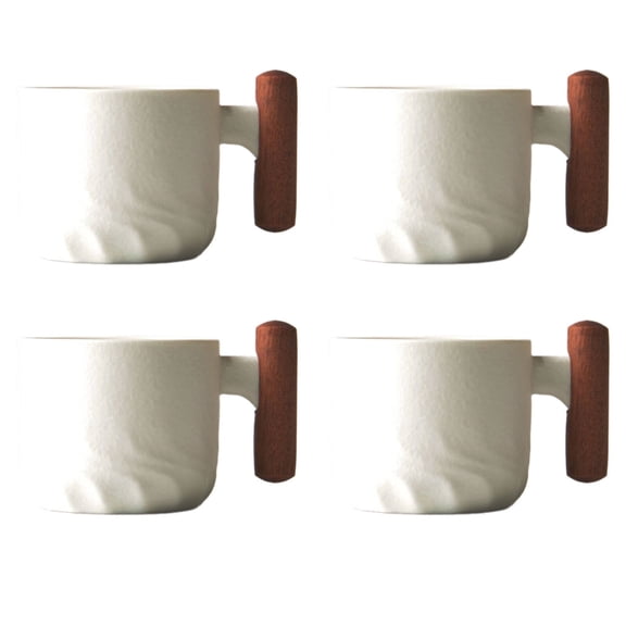 ACDANC 2026 New 4Pcs Espresso Cups Smooth Ergonomic Grip Espresso Cups Set of 4 Handcrafted Color Blend Double Espresso Cups for Coffee,Tea,Espresso,White