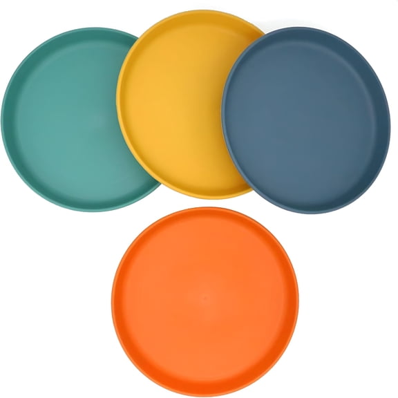 ACDANC 2026 New 4Pcs Plastic Plates Reusable 6" Unbreakable Deep Dessert Dinner Plates Bpa Free and Eco-Friendly Dishwasher and Microwave Safe Round Dinnerware Plates for Party,Home,Picnic,Bbq
