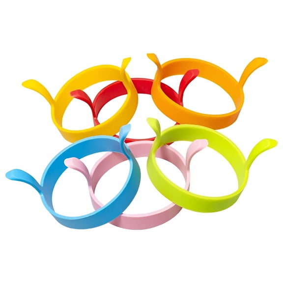 ACDANC 2026 New 4Pcs Silicone Egg Molds Nonstick Egg Rings Kitchen Fried Egg Shaping Rings with Double Handle Fried Egg Rings Silicone Cooking Egg Molds for Kitchen, Breakfast, Home, Camping, Cooking