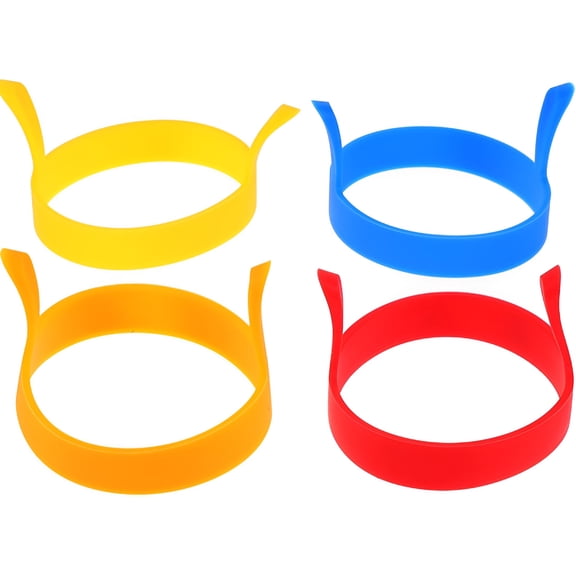 ACDANC 2026 New 4Pcs Silicone Egg Rings Food Grade Egg Cooking Rings Kitchen Fried Egg Mold, Cooking, Frying, Breakfast, Kitchen, Egg Preparation, Stovetop, Brunch, Meal Prep