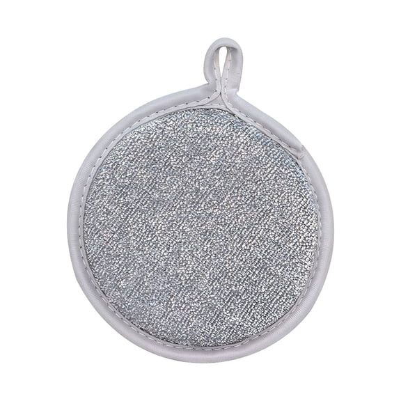 ACDANC 2026 New 5 Pcs Round Sponge Block Double-Sided Steel Wire Non Scratch Scouring Sponge Multi Use Metal Scrubber Heavy Duty Dish Wash Kitchen Sponge for Dish, Pan Pot, Stovetop, Sink