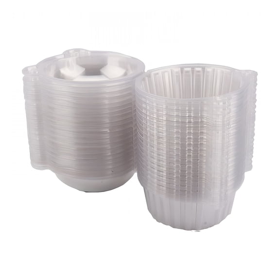 ACDANC 2026 New 50 Pack Individual Cupcake Containers,Stackable Cupcake Boxes with Airtight Deep Dome Lids,Clear Plastic Bakery Boxes,Food Grade,Reusable,For Baking Party Individual Cupcake Boxes