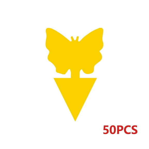 ACDANC 2026 New 50 Pc Yellow Sticky Gnat Traps for Indoor&Outdoor Plants | 3 Cute Shapes (Tulip,Cat,Bird) | Non-Toxic Fly Catcher for Whiteflies,Fungus Gnats,Fruit Flies | Resistant Adhesive Stakes