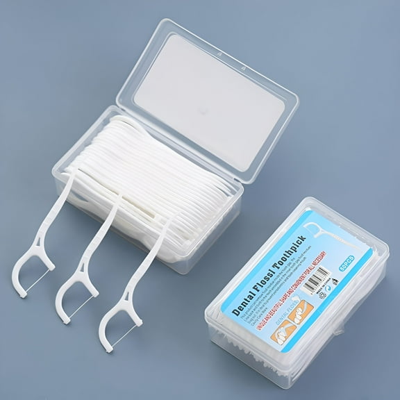 ACDANC 2026 New 50 Pieces Unflavored Durable Disposable Floss Threaders Health Sticks Teeth Clean Toothpick Flosser for Adults and Kids