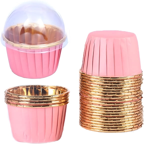 ACDANC 2026 New 50Pcs Aluminum Foil Cupcake Liners, Disposable Baking Cups for Muffins and Cupcakes, Pastry Molds for Baking, Cupcakes, Muffins, Desserts, Parties, Events, Kitchen Use