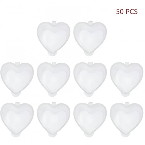 ACDANC 2026 New 50Pcs Heart Shaped Transparent Pp Storage Container with Lid,20Ml Empty Small Transparent Box for Food Storage (Pudding,Candy),Clear Heart Cups with Secure Lids