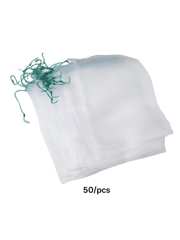 2026 New 50Pcs Nylon Drawstring Mesh Bags Fruit Protective Bags Household Netting Bags for Fruits,Vegetables,Shopping,Storage