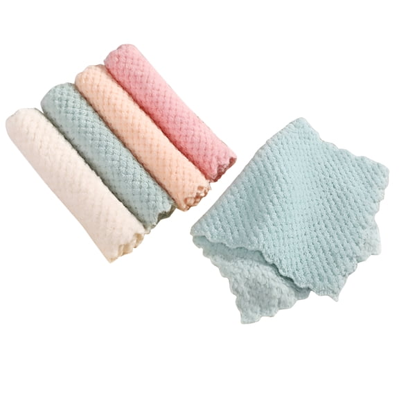 ACDANC 2026 New 5Pc Random Color Kitchen Tool Tableware Dish Towel Nonstick Oil Fast Dish Cloths Cleaning Cloth Wiping Rag Dish Rags Absorbent Coral Dish Towel Hearth and Hand Kitchen Towels