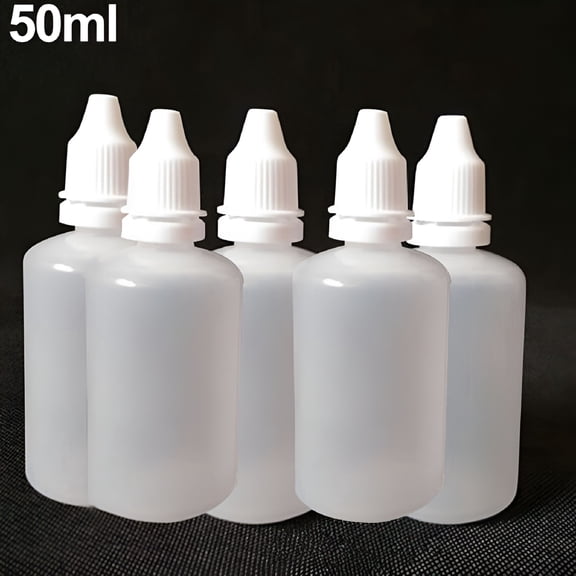 ACDANC 2026 New 5Pcs 5-100Ml Empty Plastic Squeezable Dropper Bottles Eye Liquid Containers for Travel,Home,Diy,Cosmetic,Essential Oils